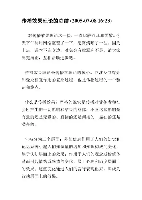 传播效果理论的总结