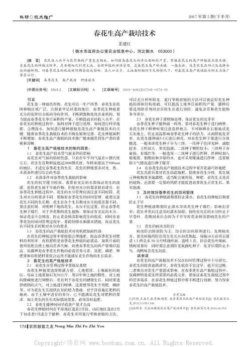 春花生高产栽培技术