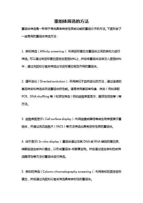 重组体筛选的方法