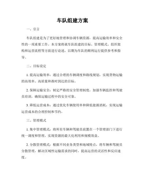 车队组建方案