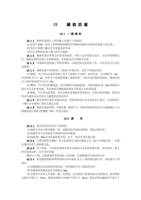 12 隧道辅助坑道