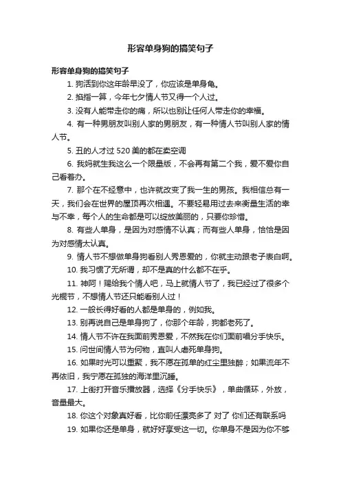 形容单身狗的搞笑句子