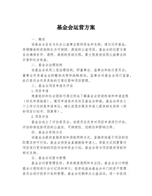 基金会运营方案