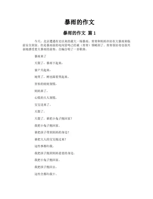 暴雨的作文