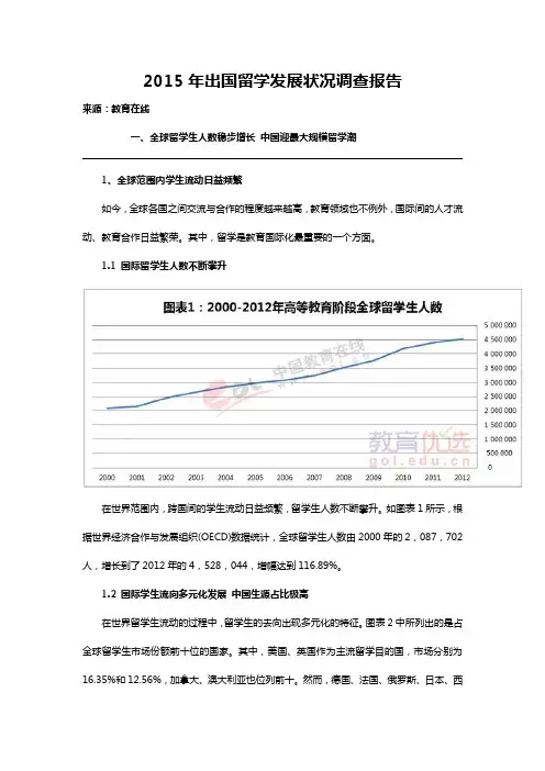 2015年出国留学发展状况调查报告