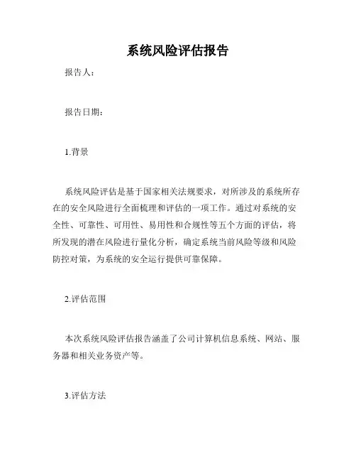 系统风险评估报告