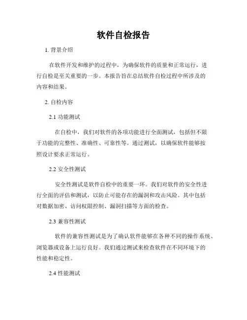软件自检报告