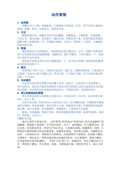 军姿展示动作标准