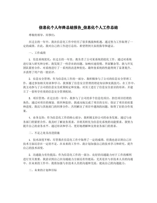 信息化个人年终总结报告_信息化个人工作总结