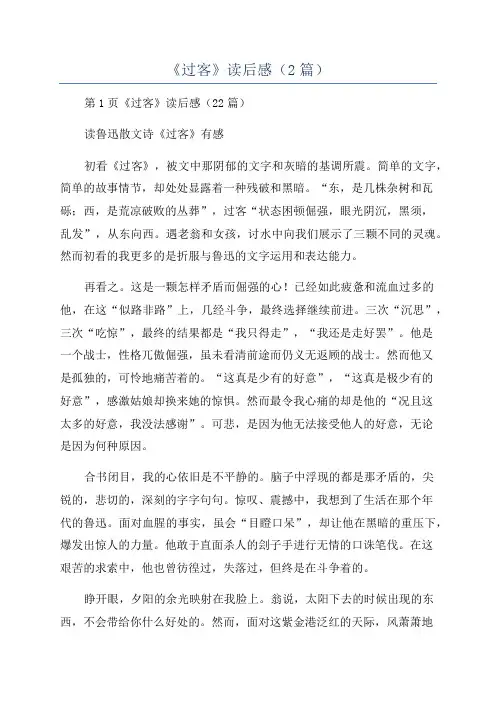 《过客》读后感(2篇)