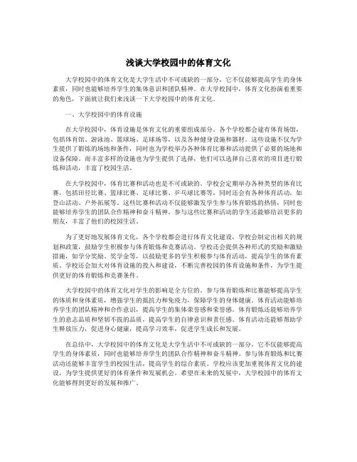 浅谈大学校园中的体育文化