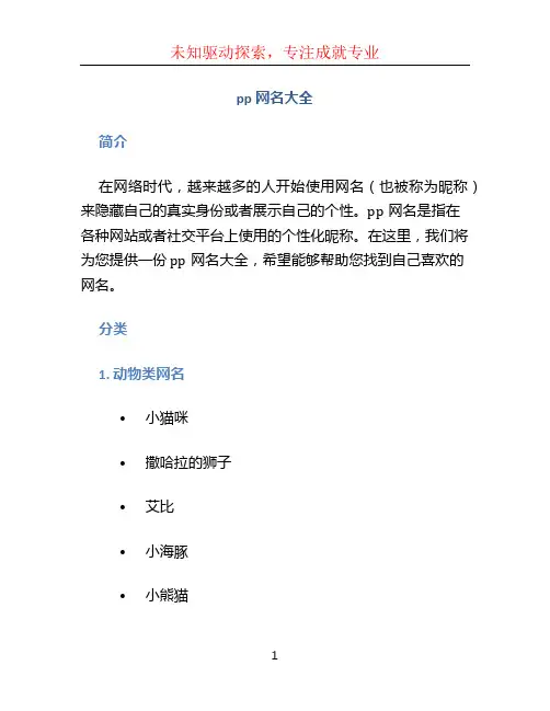 pp网名大全