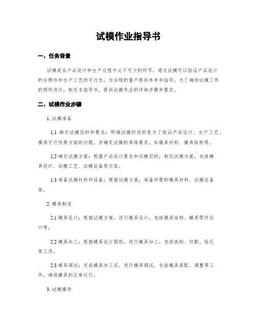 试模作业指导书