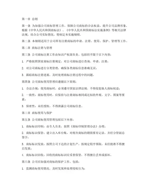 公司商标管理制度实施细则