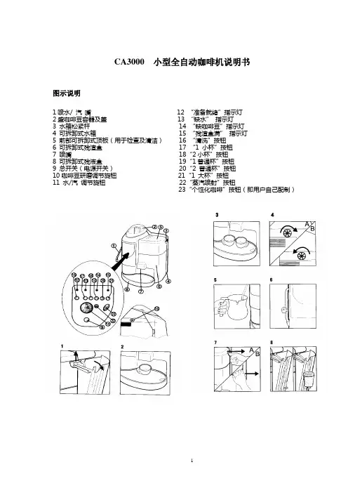 CA3000  小型全自动咖啡机说明书
