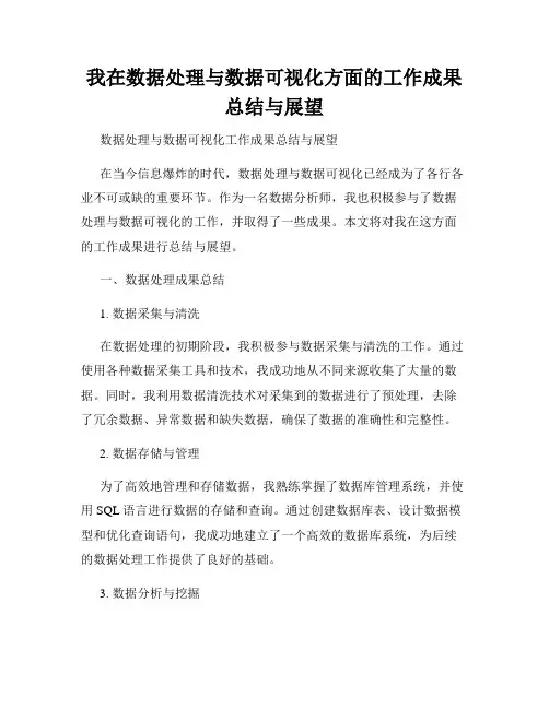 我在数据处理与数据可视化方面的工作成果总结与展望