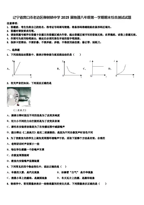辽宁省营口市老边区柳树镇中学2025届物理八年级第一学期期末综合测试试题含解析