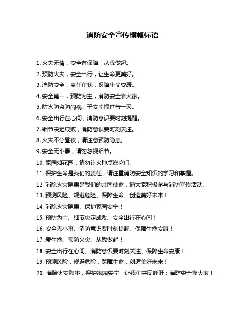 消防安全宣传横幅标语