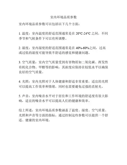 室内环境品质参数