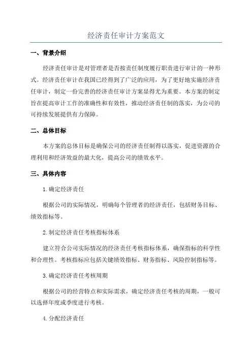 经济责任审计方案范文