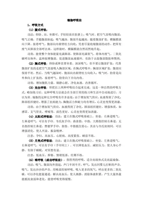 哈他瑜伽呼吸法(齐全)