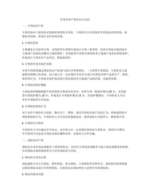实务知识产权知识点总结