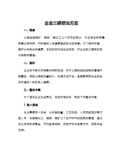 企业三磷整治方案