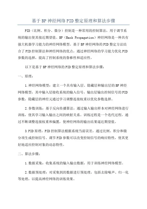 基于BP神经网络PID整定原理和算法步骤