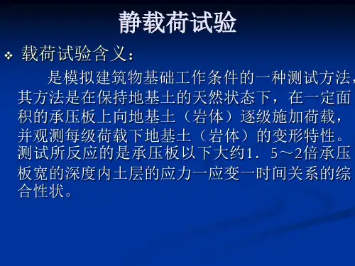 土体静载荷试验