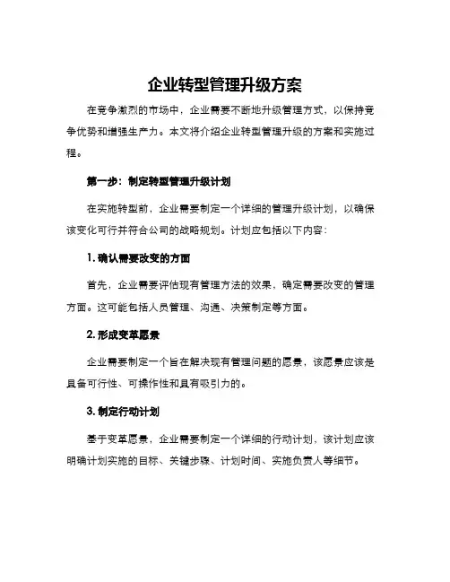 企业转型管理升级方案