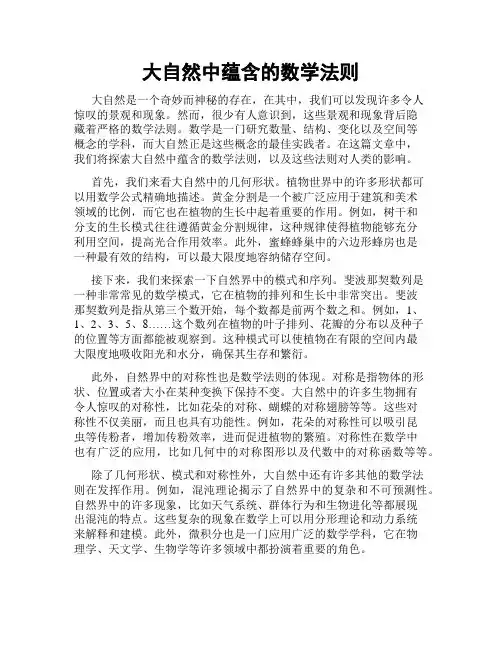 大自然中蕴含的数学法则
