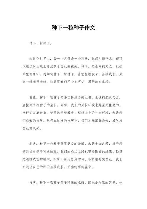 种下一粒种子作文