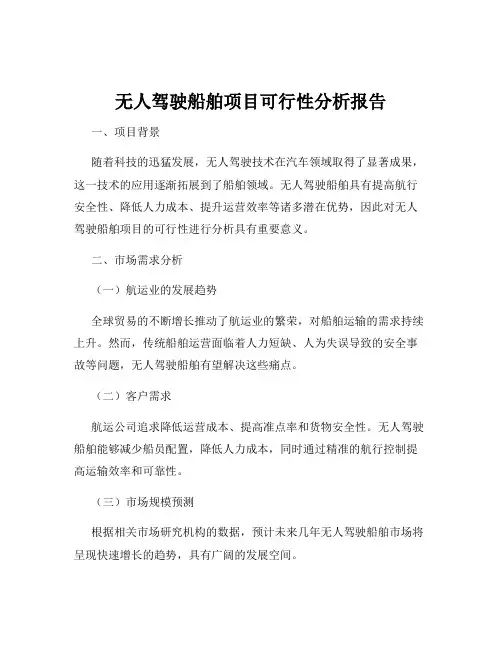 无人驾驶船舶项目可行性分析报告