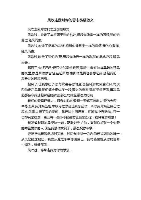 风吹走我对你的思念伤感散文