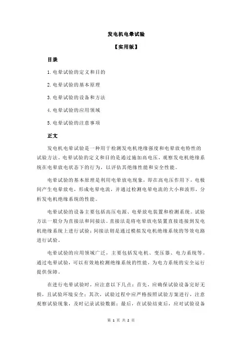 发电机电晕试验