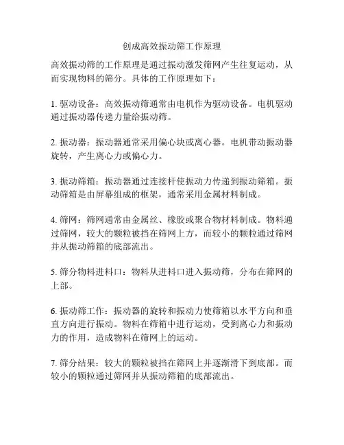 创成高效振动筛工作原理