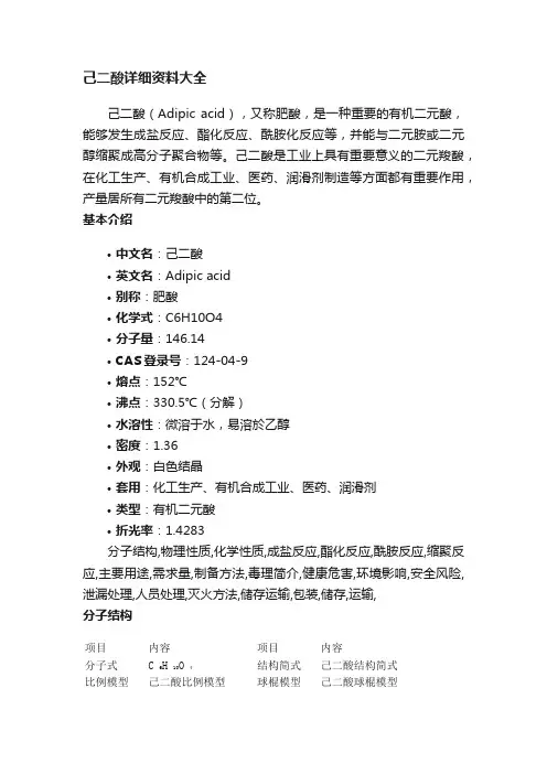 己二酸详细资料大全