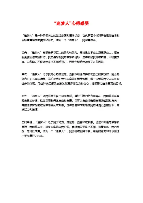 “追梦人”心得感受