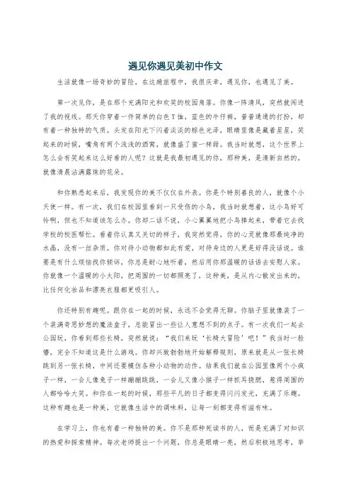遇见你遇见美初中作文