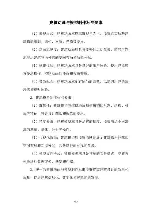 建筑动画与模型制作标准要求