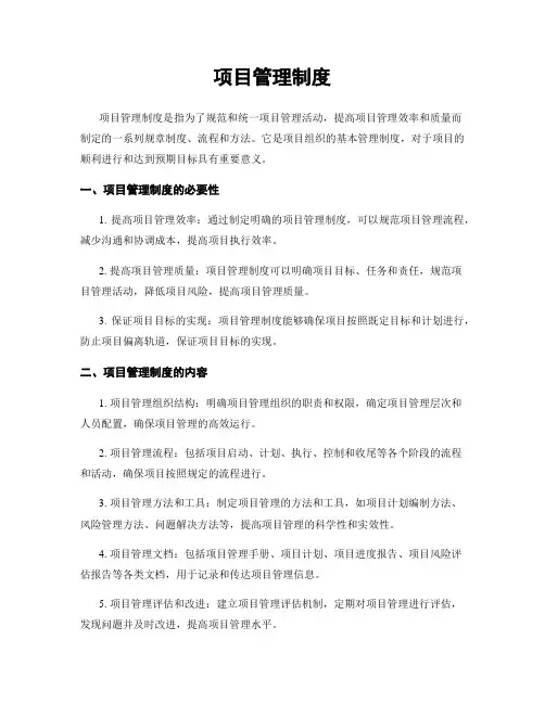项目管理制度