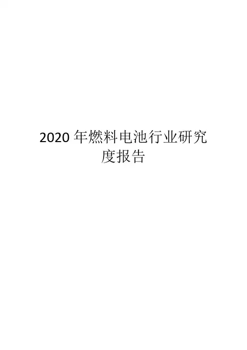 2020年燃料电池行业研究度报告