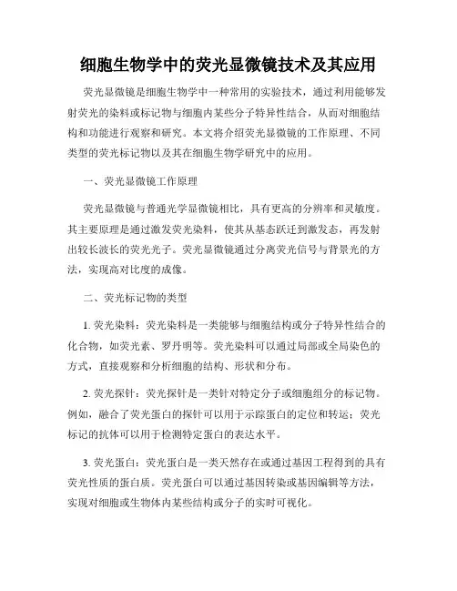 细胞生物学中的荧光显微镜技术及其应用