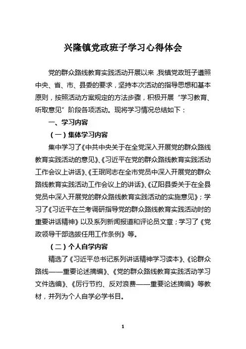 群众路路线领导班子学习活动小结_2