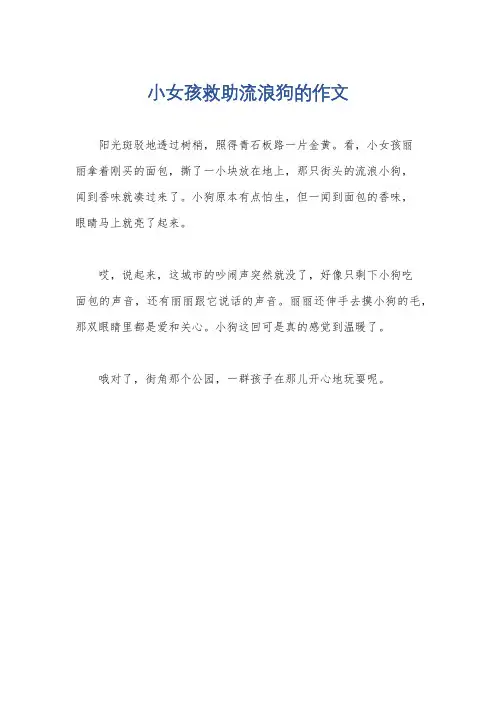 小女孩救助流浪狗的作文