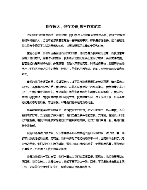 我在长大,你在老去_初三作文范文