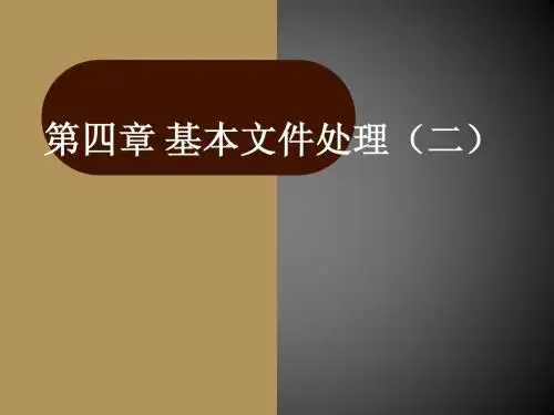 UNIX课件五：基本文件处理2