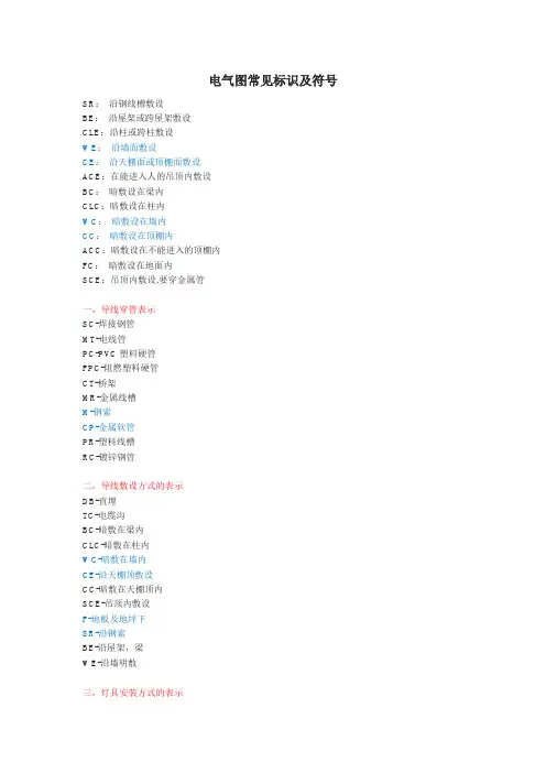 电气图常见标识及符号