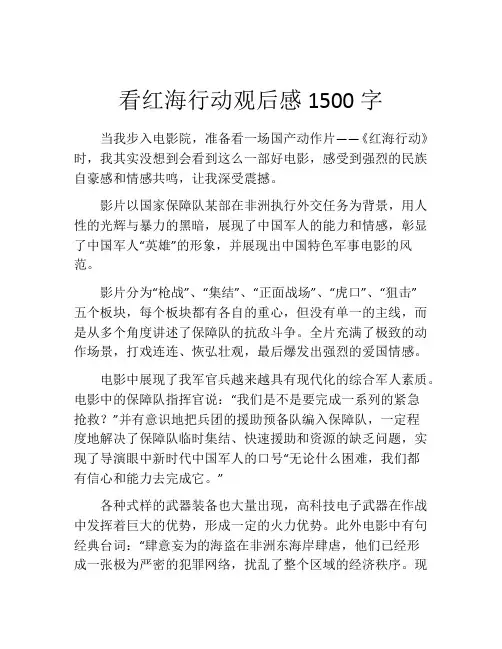 看红海行动观后感1500字