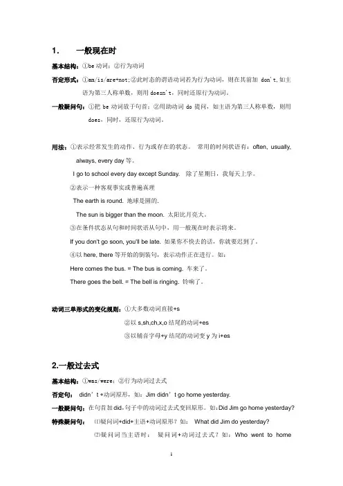 英语八种时态(总结)